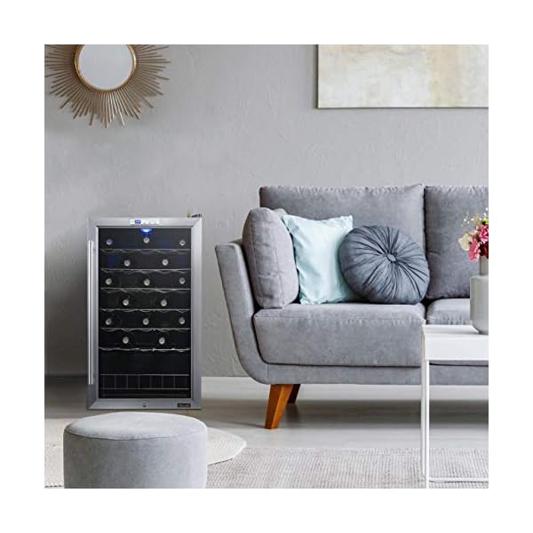 NewAir-Wine-Cooler-and-Refrigerator-33-Bottle-Freestanding-Wine-Chiller-Fridge-Stainless-steel-with-Glass-Door-AWC-330E