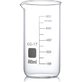 Deschem 800mL Glass Beaker Tall Form Cup Lab Chemistry Glassware | Made From Borosilicate Glass3.3