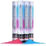 18 Inch Gender Reveal Confetti and Powder Poppers Bundle (2 Pink & 2 Blue)