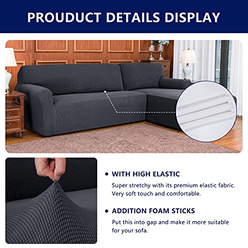 subrtex Sectional Couch Covers L Shape Couch Cover Stretchy Chaise Lounge Cover L Couch Cover