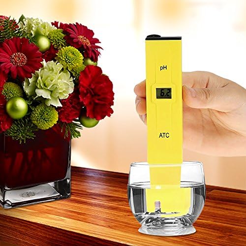 Digital PH Meter, Webat ATC PH Tester Water Quality Tester for Drinking Water, Aquariums, Hydroponics, Swimming Pools, 0.1 Resolution, Measuring Range for 0-14 pH, ±0.1 pH Accuracy (Yellow)