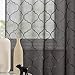 jinchan Sheer Curtains Geometric for Living Room Moroccan Embroidered Curtains Lattice Quatrefoil Semi Sheer Curtains 63 Inch Length Window Panel Pair Double Width Charcoal Grey