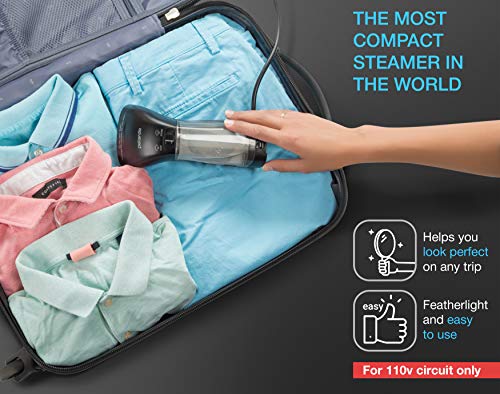 Steamer for Clothes, Best Portable Travel and Home Garment Steamer, Metal Steam Head, 25s Heat Up, Pump System, Mini Size, Large Water Tank, Handheld Steamer for Any Fabrics, No Water Spitting, 110V - Thumbnail 4