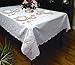 Violet Linen Rivierra Embroidered Design Tablecloth White 70