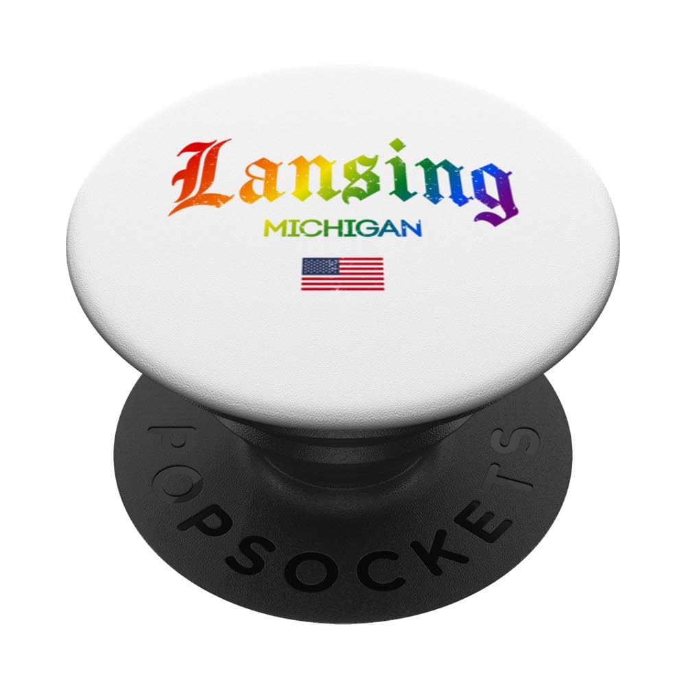 Lansing Michigan Vintage Lgbtqai Gothic PopSockets Swappable PopGrip