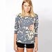 Oops Style Womens Crewneck Long Sleeve Printed Floral Pullover Sweatshirts