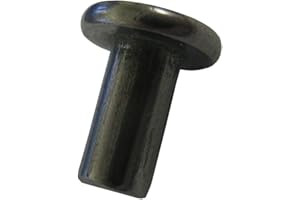 HANSON RIVET 3/16 Dia X 1/2 Length Solid Steel Flat Head Rivet, Plain Finish, (Pack of 1 LB - Approximately 176 Pieces)