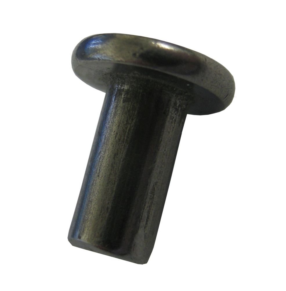 3/16 Dia X 1/4 Length Solid Steel Flat Head Rivet, Plain Finish, (Pack