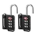 TSA-Approved Lock for Travel/Luggage with Open Alert Indicator, 2 Packs Solid Gym Lock, Easy to Set Combination & Read Dials (After Inspecting, TSA Must Re-Lock Before Moving Airline Master Key)