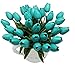 ALIERSA Artificial Flowers 10 Heads Mini Real Touch Artificial Tulip for Home Wedding Party Centerpiece Decoration (Dark Teal)