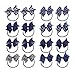 KOONY Baby Girls Hair Bow Elastic Ties Ponytail Holders Hair Bands 16pc (Navy)