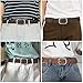 Kamots Beauty Designer Casual Reversible Wide Rotated Silver Buckle to Reverse from Light Brown to Dark Skinny Waist Dress Fine Faux Texture Leather Jeans Belts for Women Mother's Day