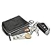 MEKU Women's Leather Zip Coin Purse Change Purse Car Key Wallet ID Card Holder with 2 Key Rings Black