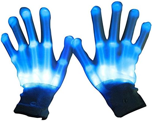 JUNGSON--LED Light Gloves Finger Lighting Electro Rave Party Dance Skeleton Halloween