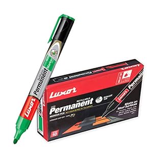 Luxor 1222 Refillable Permanent Marker – Green – Box of 10