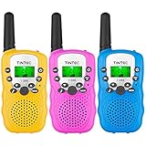 Tintec 3 Pack Walkie Talkies, 22 Channels 2 way Radio Toy with Backlit LCD Flashlight, 3 Miles Range for Kids, Outdoor Adventures, Camping, Hiking