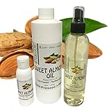 Sweet Almond Oil- 5 Sizes Available. NakedOil Sweet Almond Oil Cold Pressed Mediterranean! Skin, Hair, Carrier, Massages & More! (2 Ounce)