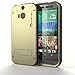 HTC One M8 Case, Ghostek Bullet Series for HTC One M8 Slim Premium Protective Armor Hybrid Impact Fitted Smooth Hard Soft Cover Carrying Case | Screen Protector | Kickstand | Ultra Fit | Lifetime Warranty Exchange (Gold)