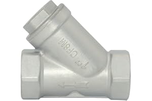 Megairon 1" WYE Strainer Mesh Filter Valve,800WOG Y-Spring NPT Female Check Valve,Stainless Steel SS316 CF8M