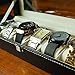 Watch Box 6 Black Mens Womens Leather Display Glass Top Jewelry Case Organizer by Satellas