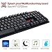 Wireless Mouse Keyboard Combo for PC, Waterproof with Long Battery Life for Tablet Desktop Laptop Mac PC Computer Smart TV (Blace&Red) Nano Receivers In The Mouse Near The Mouse Battery
