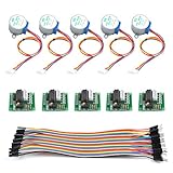 TIMESETL 5pcs DC 5V Stepper Motor 28BYJ-48 + 5pcs ULN2003 Driver Board + 40pcs Male Female Jumper Wire Cable for Arduino Raspberry PI