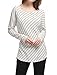 Allegra K Women Diagonal Stripes Long Drop Sleeves Top S Ivory