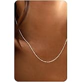 Asdecy Gold/Silver Chain Necklace for Women Trendy - 925 Sterling Silver Dainty Waterproof Hypoallergenic Sturdy 18K Gold Plated Necklaces Jewelry Gift 14-20 Inch