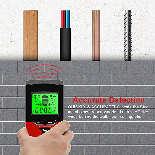 Stud Finder Wall Scanner,VSTM 5 in 1 Electronic Stud Sensor Wall Detector & Digital Angle Finder Level Gauge with LCD Display for Center Edge Finding Wood AC Wire Metal Studs Level Angle Detection - Thumbnail 3