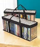 Set of 2 DVD Storage Bags - Holds 40 DVD's Each - 80 Total (Leopard)