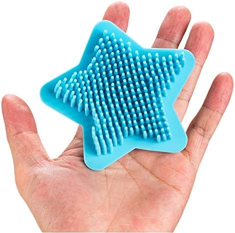 Baby Bath Brush, Shower Brush with Soft Silicone Material for Kids and Adult, Scalp Body Scrubber Massage Brush and Clean for Multi-use Skin (Blue)