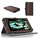 ProCase Leather Folio Case with Stand for NVIDIA Shield Tablet K1 2015 / Shield 2014 (Brown/Black)