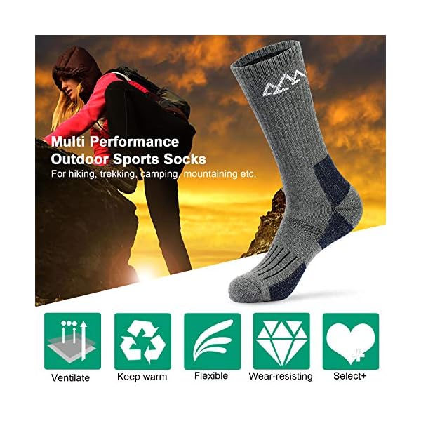 innotree 3 Pack Men's Full Cushioned Hiking Walking Socks (Low/Quarter