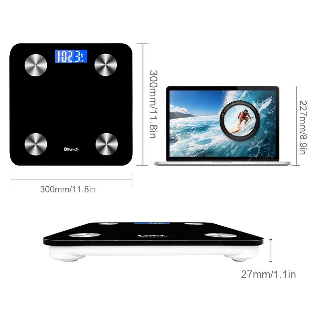 Scales Digital Weight,Bluetooth Scales Digital Weight and Body Fat Composition Analyzer Health Monitor with iOS and Android App,Smart Scales Digital Weight and Body Fat for People
