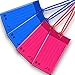 Luggage Tags 4 PACK, KSEV Travel Tags, ID Labels, Name Card Holder for Baggage Bags Suitcases Backpacks (Blue/Pink)