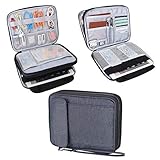 Damero Electronics Organizer with 9.7'' iPad Sleeve Case/ Travel Accessories Bag for Passport, Business Cards & Document Case, Black