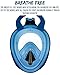Full Face Snorkel Mask AtlantiSea 180°, GoPro Compatible, Dry Top Snorkeling Tube for Diving Underwater, Panoramic View, Anti-Fog, Anti-Leak Design (Ninja Blue, L/XL)