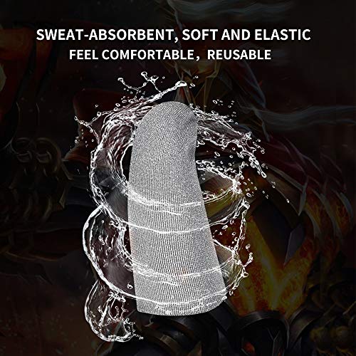 Newseego Mobile Game Controller Finger Sleeve Sets [6 Pack],Smooth Thin Anti-Sweat Breathable Full Touch Screen Sensitive Shoot Aim Joysticks Finger Set for Knives Out/Rules of Survival-Gray - Thumbnail 6