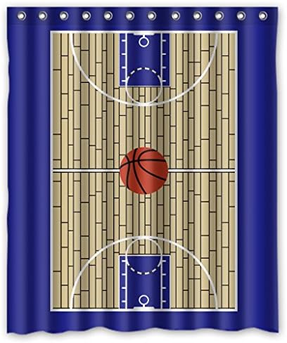 KXMDXA Custom Basketball Ground Field Shower Curtain Waterproof Polyester Bathroom 60 x 72 inch