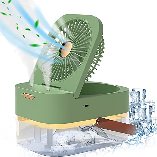 Portable Air Conditioner Fan, Mini Personal Evaporative Air Cooler with 3 Speeds, LED Light, Timing Functio, 3 IN 1 Personal Desk Air Conditioner Fan For Room, Camping, Car and Office