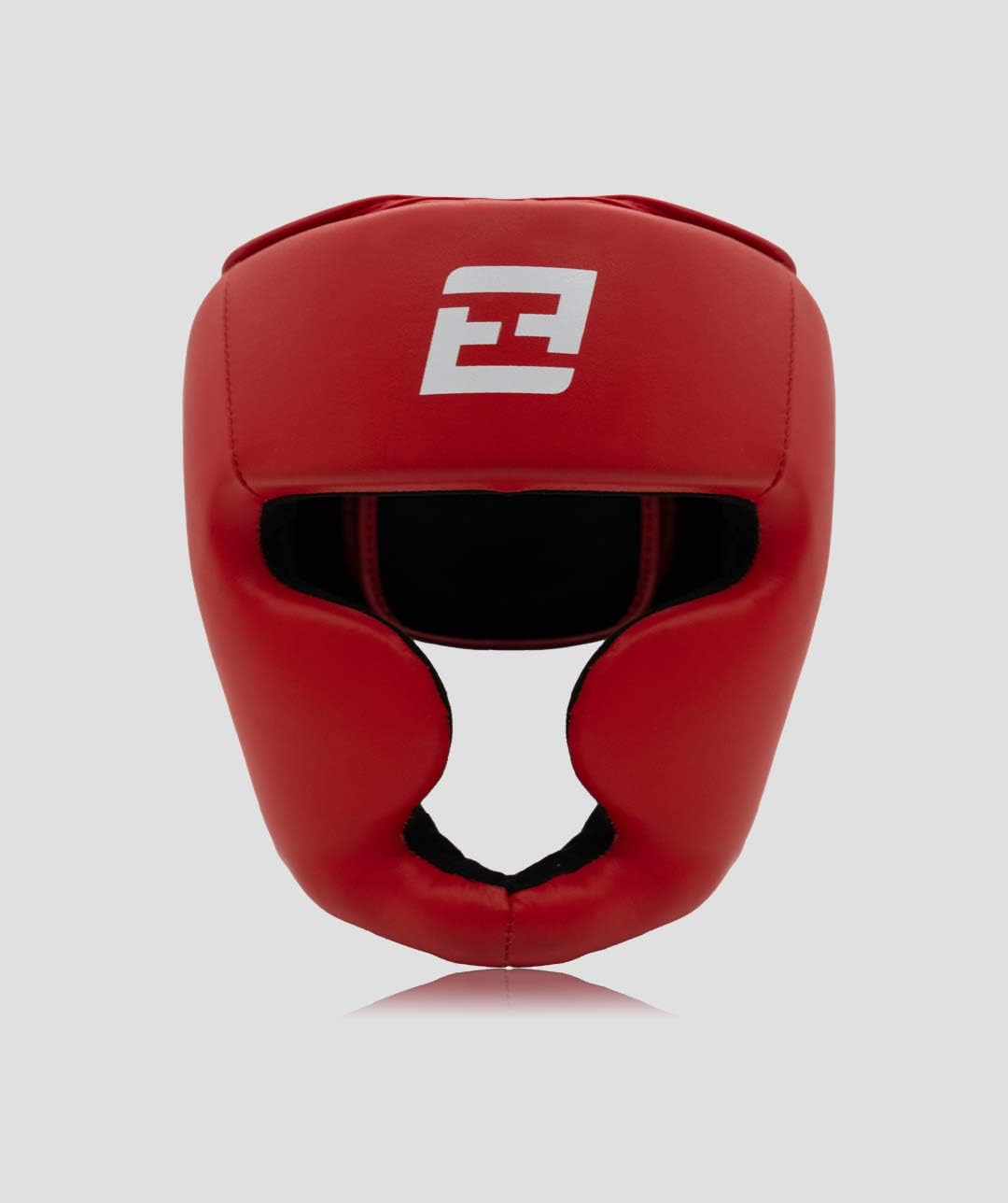 Exigo Contender Leather Full Face Sparring Head Guard (Red, L/XL)