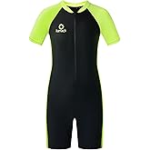 karrack Girls and Boys One Piece Rash Guard Swimsuit Kid Water Sport Short Swimsuit UPF 50+ Sun Protection Bathing Suits
