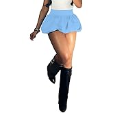 Shiyinvie Women Bubble Mini Skirt, High Waist Puffy Balloon Short Skirt
