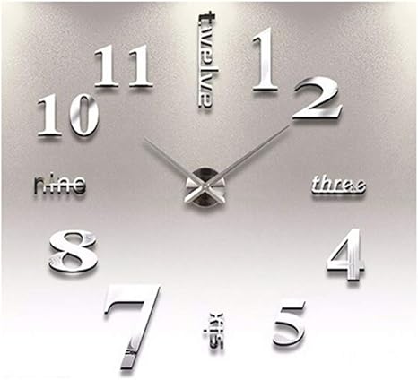 Large Mirrored Wall Clocks Home Decor