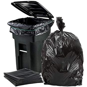 Plasticplace 64-65 Gallon Trash Can Liners for Toter │ 1.5 Mil │ Black Heavy Duty Garbage Bags │ 50