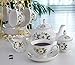 CHENP.HMC Porcelain Tea Set Tea Cup Set 22-Piece Porcelain Ceramic Coffee Tea Gift Sets Cups Saucer Service for 6 Teapot Sugar Bowl Creamer Pitcher and Teaspoons tea pot sets(Camellia)