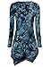 DJT Womens Tie Dyed Hankerchief Hemline Tunic Top Large #17 Navy