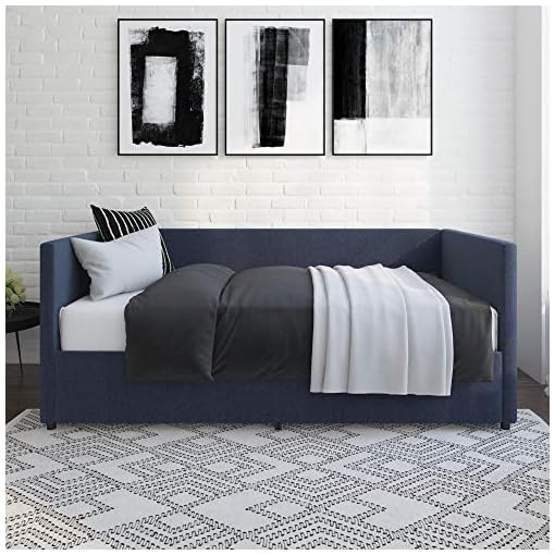 DHP Daybed with Storage Drawers, Twin, Blue Linen Beachfront Decor