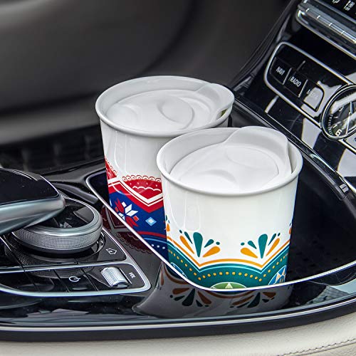 LIFVER 18 Ounces Ceramic Travel Mug, Drink Cup for Coffee, Tea, Milk with Infuser and 2 Lid, Green