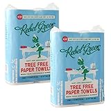 Rebel Green Tree Free Bamboo Paper Towels, 4 Giant Rolls, Eco Friendly Carbon Neutral Paper Towels